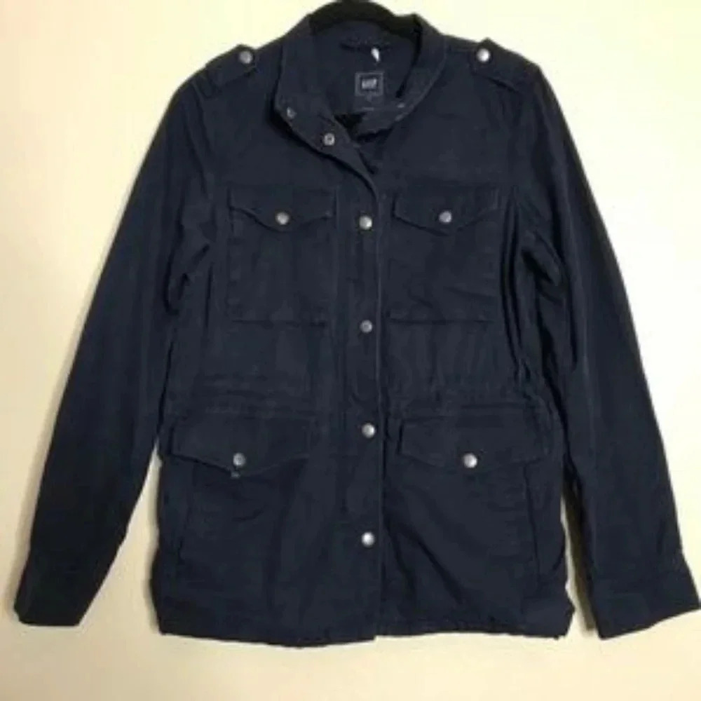 Gap Navy Blue Zip Up Parka Jacket